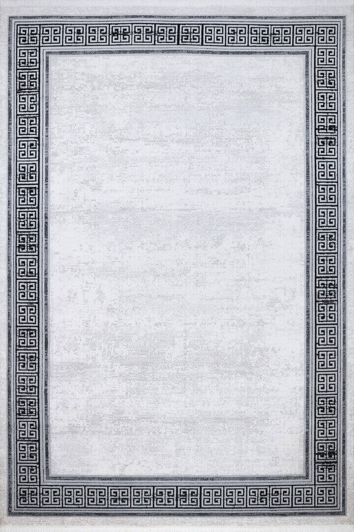 Mystik Modern Desenli Çerçeveli Halı 20433 Siyah - 2