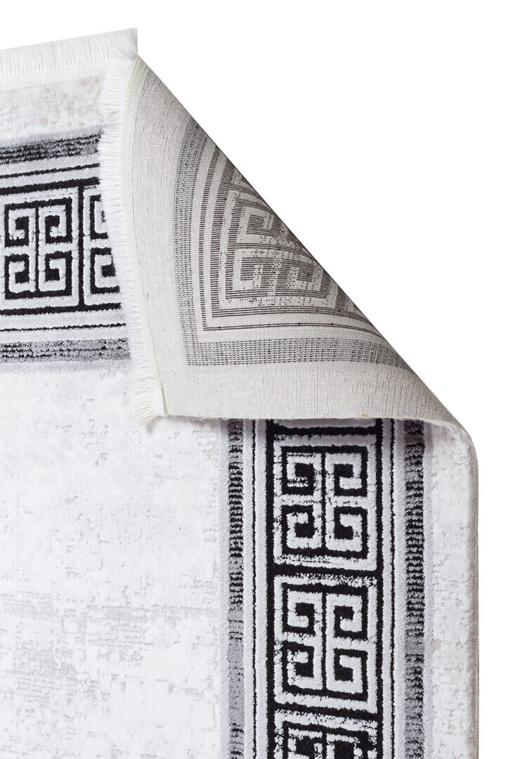 Mystik Modern Desenli Çerçeveli Halı 20433 Siyah - 3