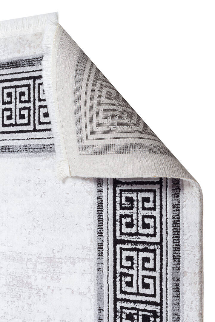 Mystik Modern Desenli Çerçeveli Halı 20433 Siyah - 3