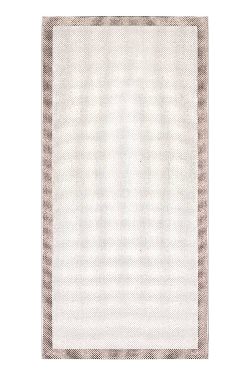 Natura Modern Hasır Görünümlü Çerçeveli Halı Sütlü Kahve Krem NTR-01 - 4