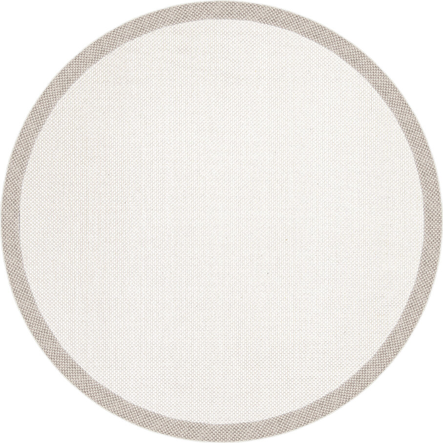 Natura Modern Hasır Görünümlü Çerçeveli Yuvarlak Halı Sütlü Kahve Krem NTR-01 - Frenda (1)