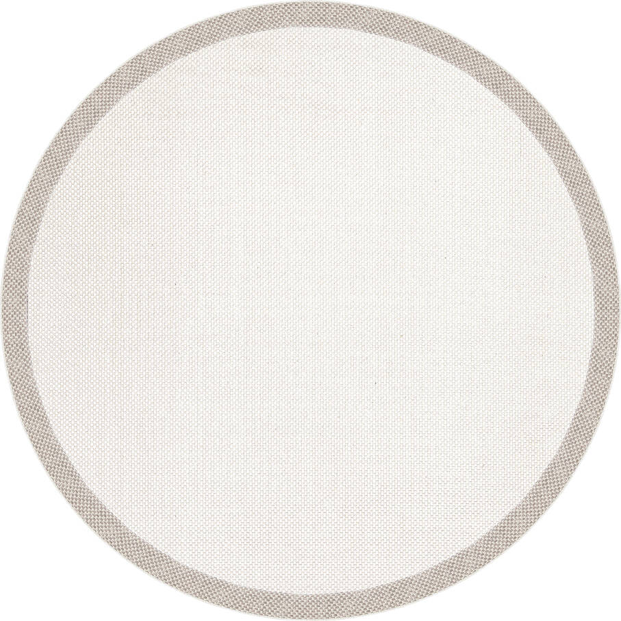 Natura Modern Hasır Görünümlü Çerçeveli Yuvarlak Halı Sütlü Kahve Krem NTR-01 - 2