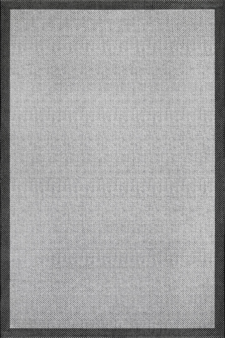 Natura Sisal Hasır Görünümlü Çerçeveli Halı Ntr10 Siyah-Gri 