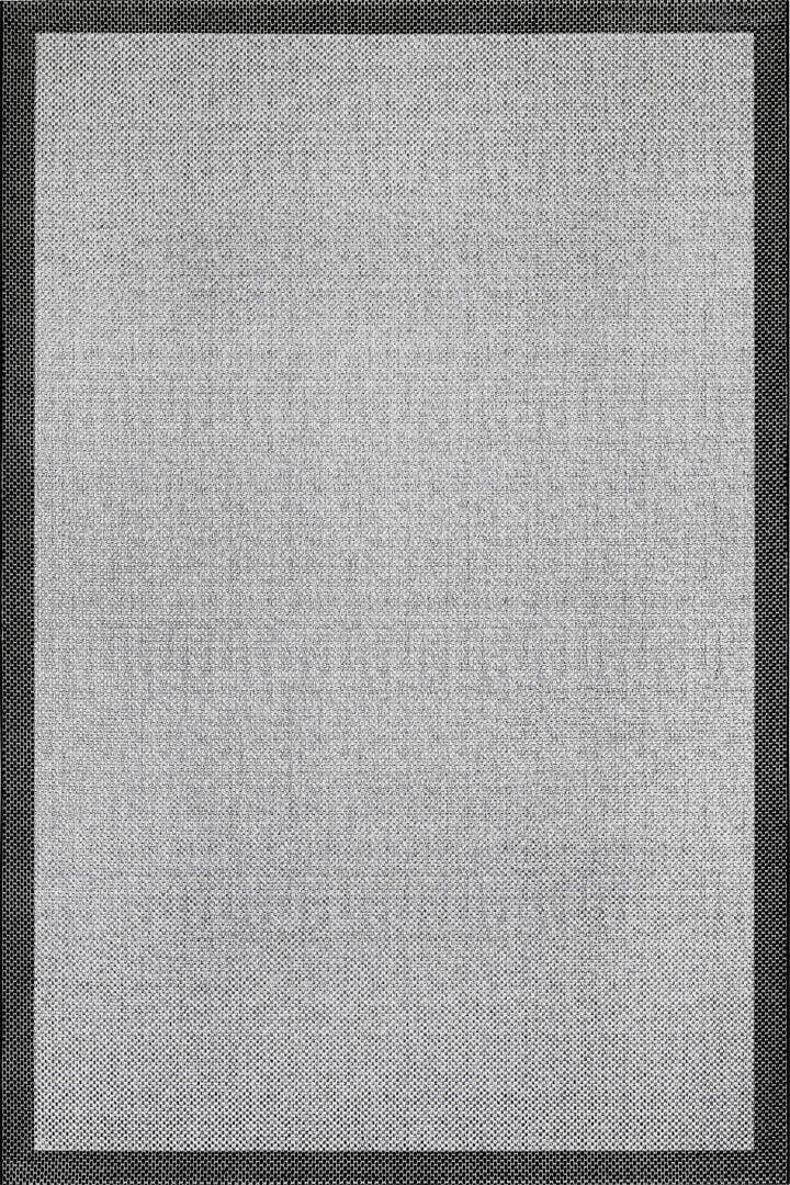 Natura Sisal Hasır Görünümlü Çerçeveli Halı Ntr10 Siyah-Gri - 1