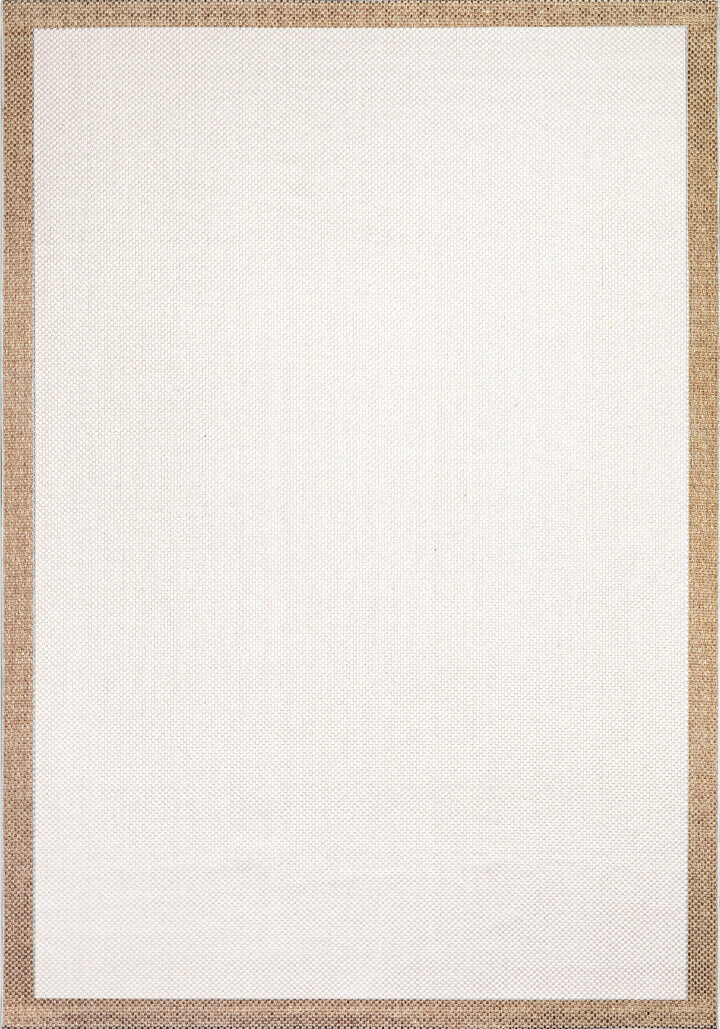 Natura Sisal Hasır Görünümlü Çerçeveli Halı Ntr12 Bej-Krem 