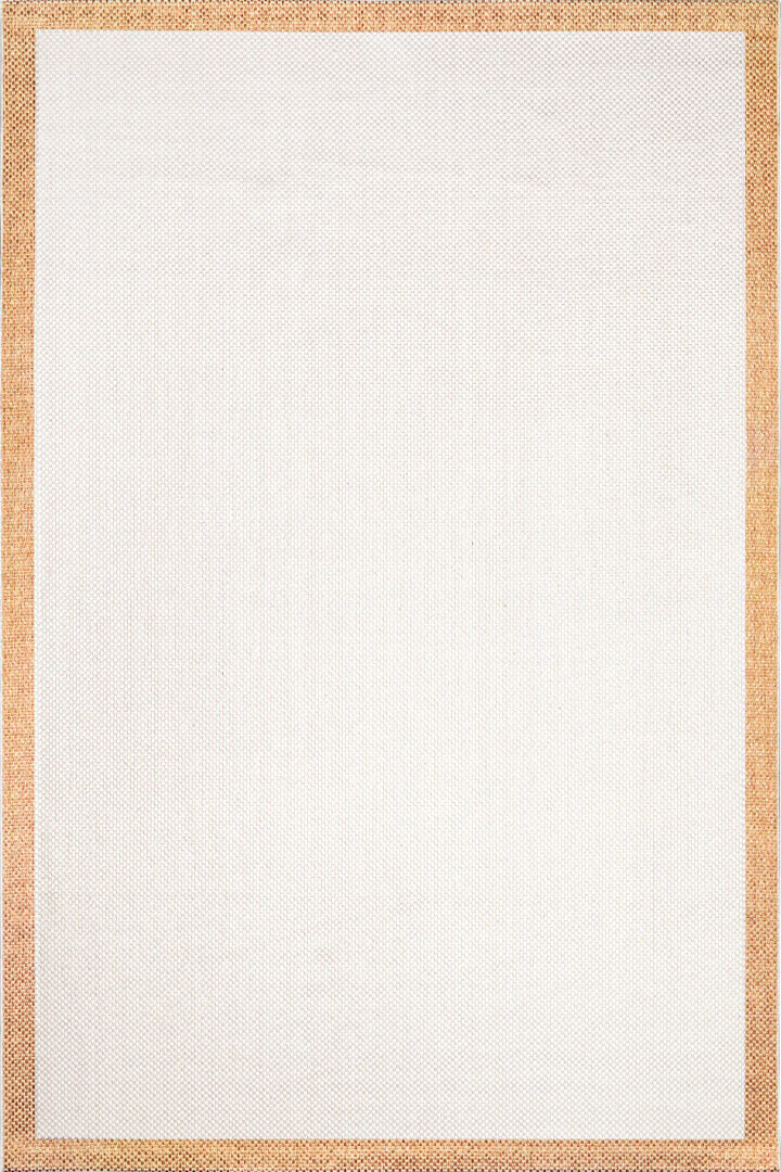 Natura Sisal Hasır Görünümlü Çerçeveli Halı Ntr14 Sarı-Krem 
