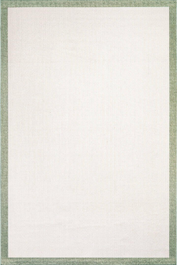 Natura Sisal Hasır Görünümlü Çerçeveli Halı Ntr15 Yeşil-Krem - 1