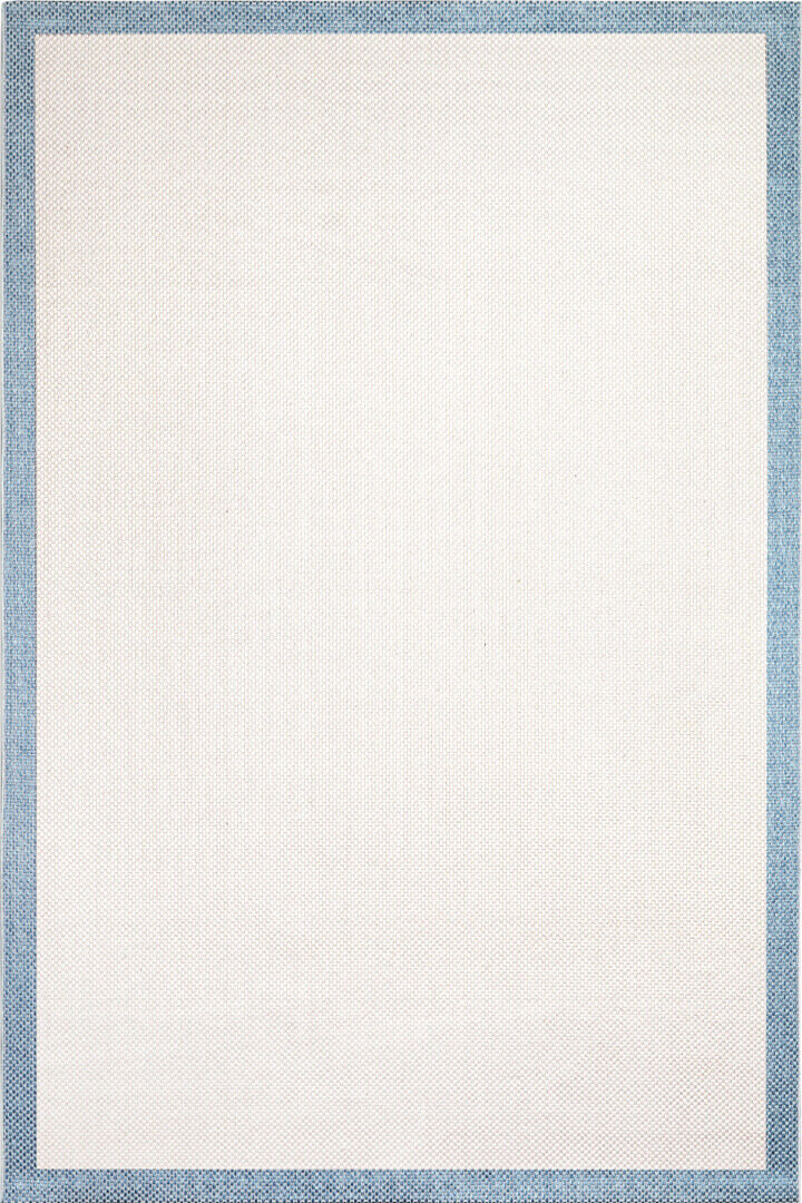 Natura Sisal Hasır Görünümlü Çerçeveli Halı Ntr16 Mavi-Krem 