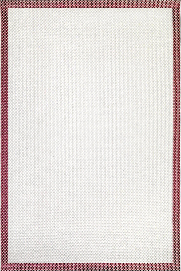 Natura Sisal Hasır Görünümlü Çerçeveli Halı Ntr18 Marsala-Krem 