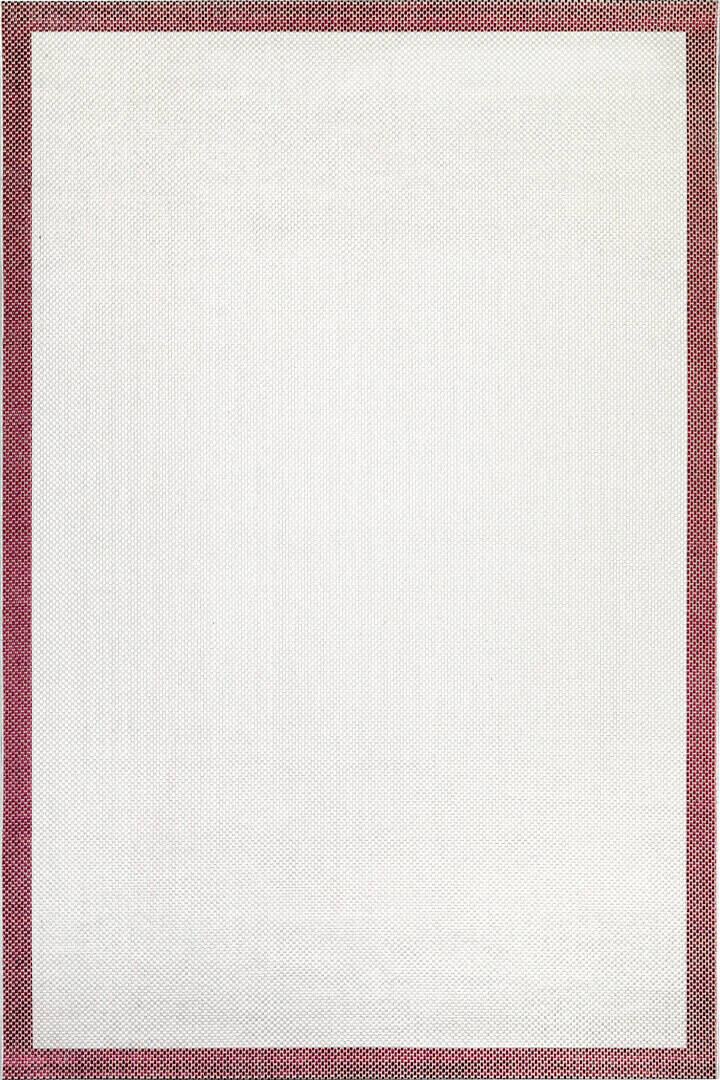 Natura Sisal Hasır Görünümlü Çerçeveli Halı Ntr18 Marsala-Krem - 1