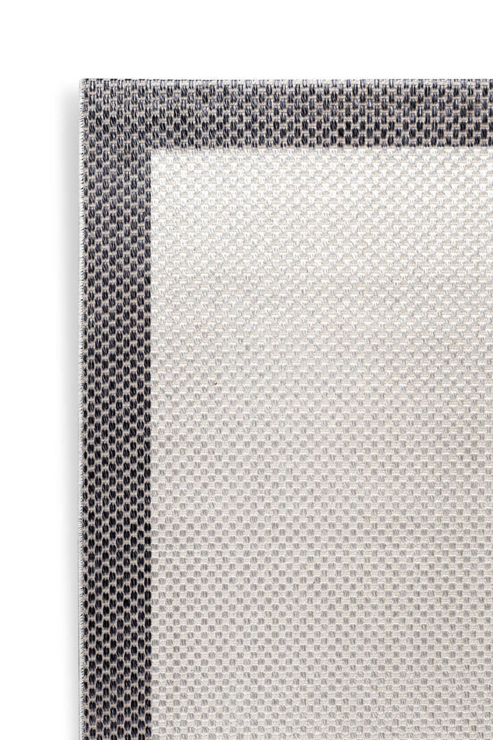 Natura Sisal Hasır Görünümlü Çerçeveli Oval Halı Ntr05 Antrasit-Krem - Frenda (1)