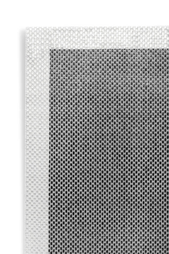 Natura Sisal Hasır Görünümlü Çerçeveli Oval Halı Ntr06 Krem-Antrasit - 2