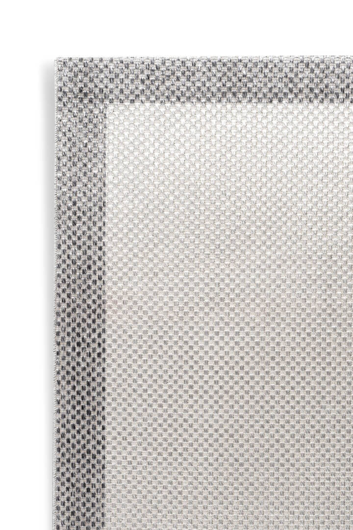 Natura Sisal Hasır Görünümlü Çerçeveli Oval Halı Ntr08 Gri-Krem - 2