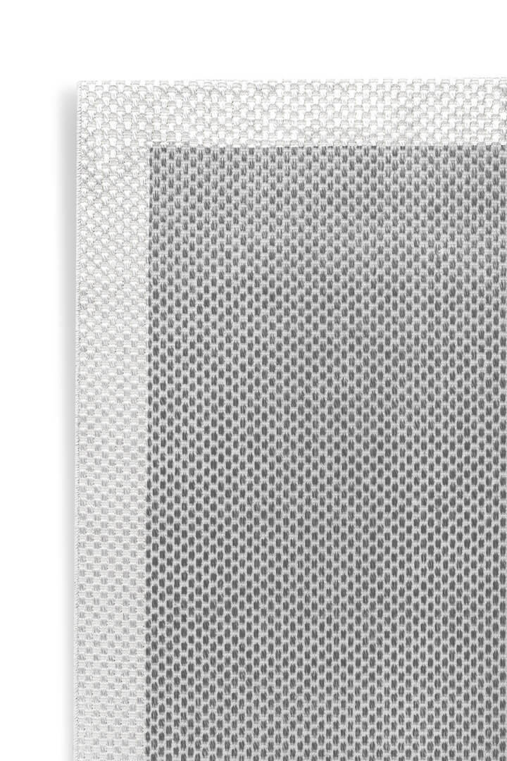 Natura Sisal Hasır Görünümlü Çerçeveli Oval Halı Ntr09 Krem-Gri - 2