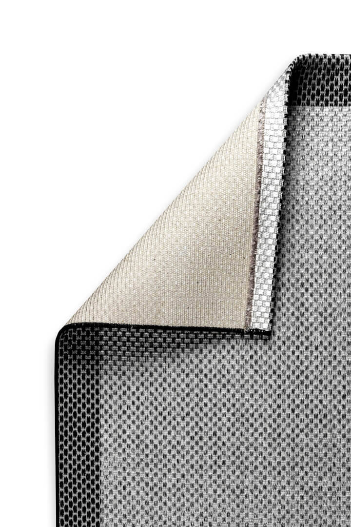 Natura Sisal Hasır Görünümlü Çerçeveli Oval Halı Ntr10 Siyah-Gri - 3