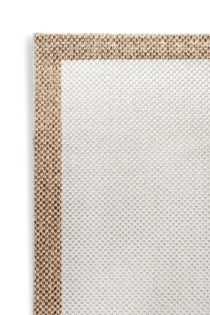 Natura Sisal Hasır Görünümlü Çerçeveli Oval Halı Ntr12 Bej-Krem - 2