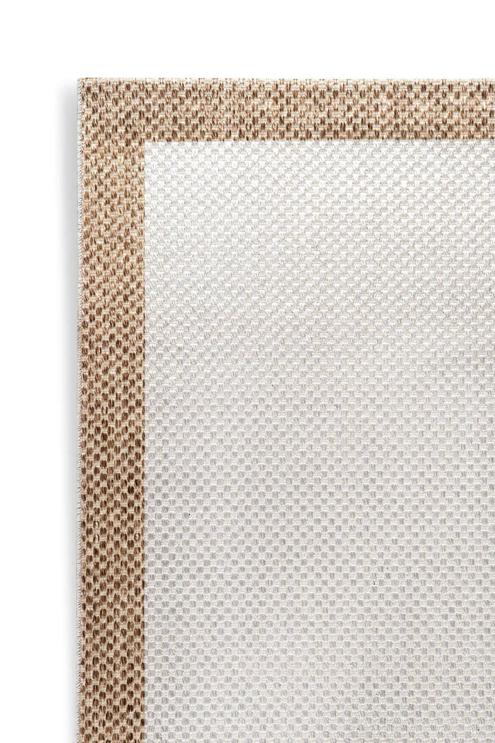 Natura Sisal Hasır Görünümlü Çerçeveli Oval Halı Ntr12 Bej-Krem - 2