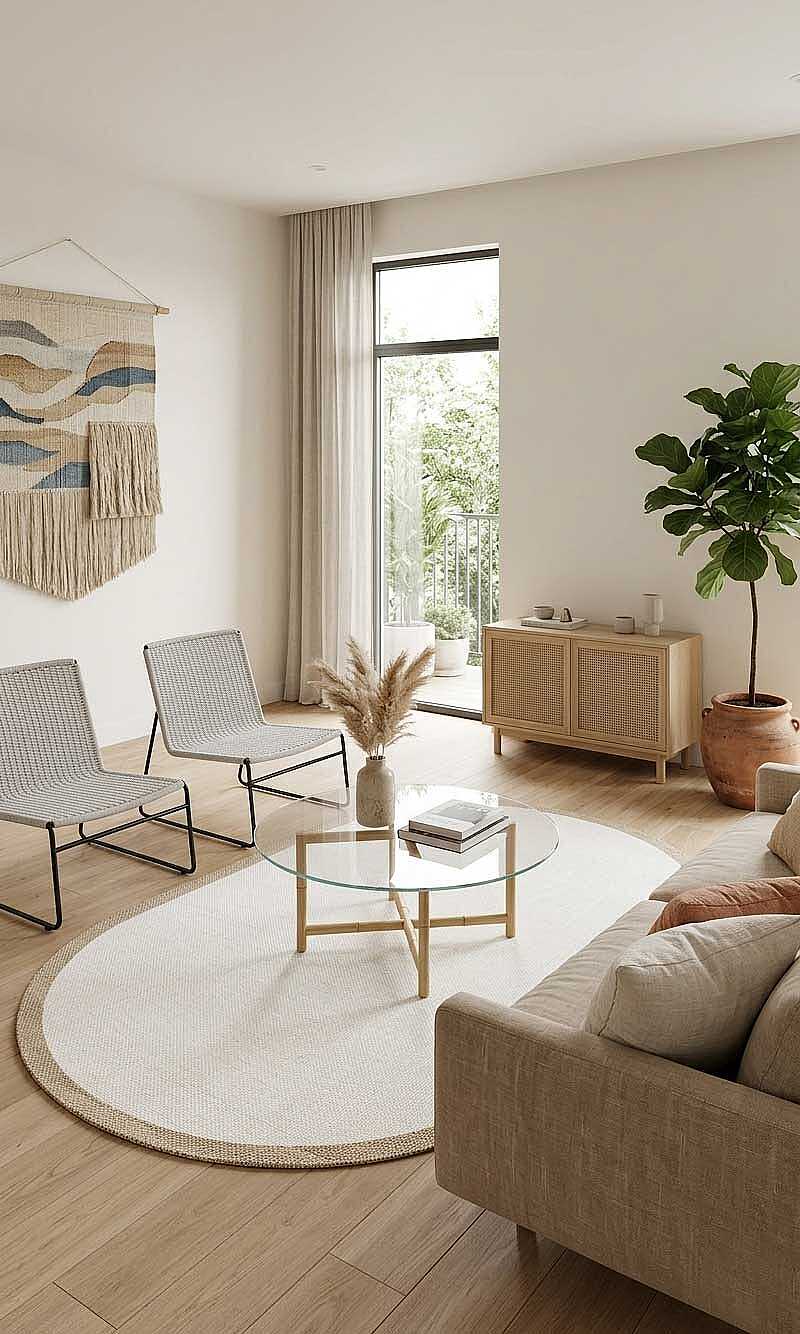 Natura Sisal Hasır Görünümlü Çerçeveli Oval Halı Ntr12 Bej-Krem 