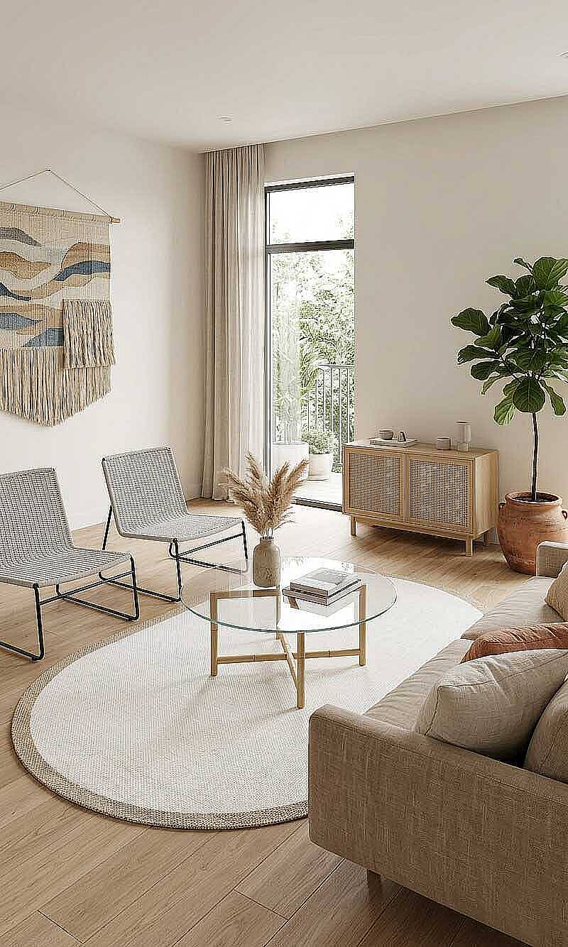 Natura Sisal Hasır Görünümlü Çerçeveli Oval Halı Ntr12 Bej-Krem - 1