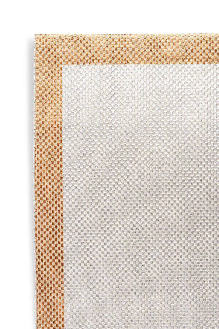 Natura Sisal Hasır Görünümlü Çerçeveli Oval Halı Ntr14 Sarı-Krem - 2