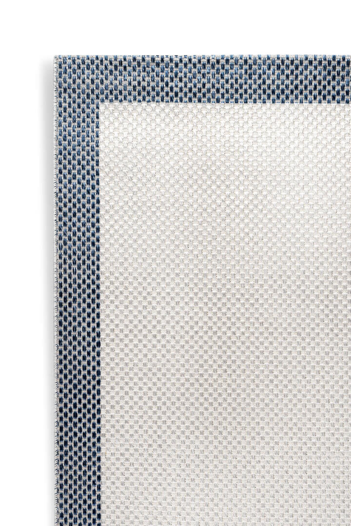 Natura Sisal Hasır Görünümlü Çerçeveli Oval Halı Ntr17 Lacivert-Krem - 2