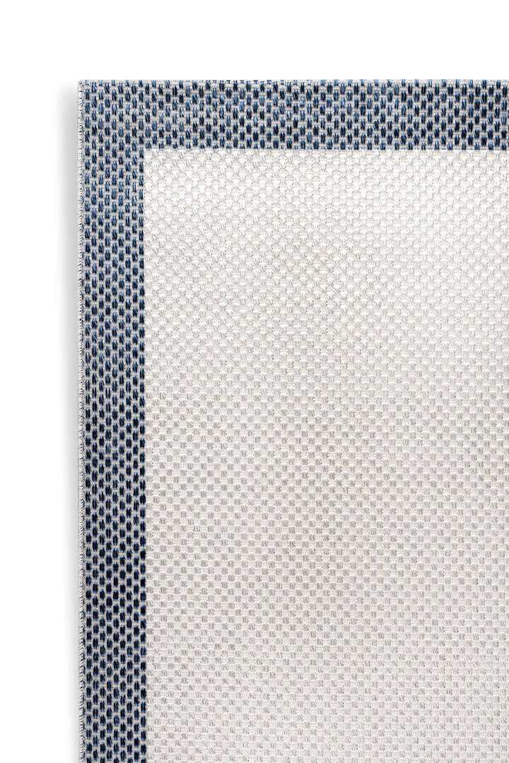 Natura Sisal Hasır Görünümlü Çerçeveli Oval Halı Ntr17 Lacivert-Krem - 2