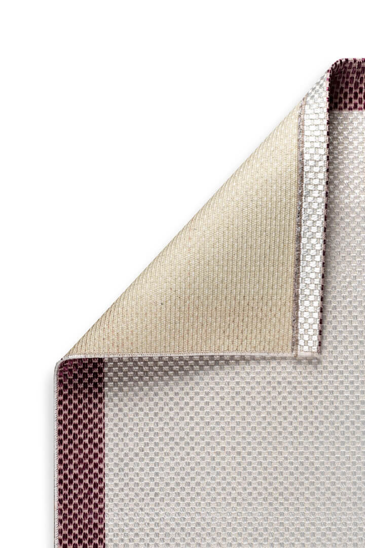 Natura Sisal Hasır Görünümlü Çerçeveli Oval Halı Ntr18 Marsala-Krem - 3