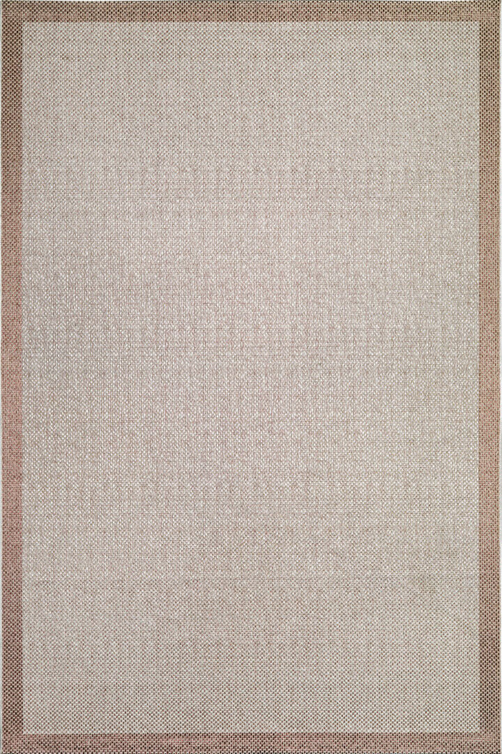 Natura Sisal Hasır Görünümlü Çerçeveli Yolluk Kesme Halı Ntr04 Kahve-Sütlü Kahve 