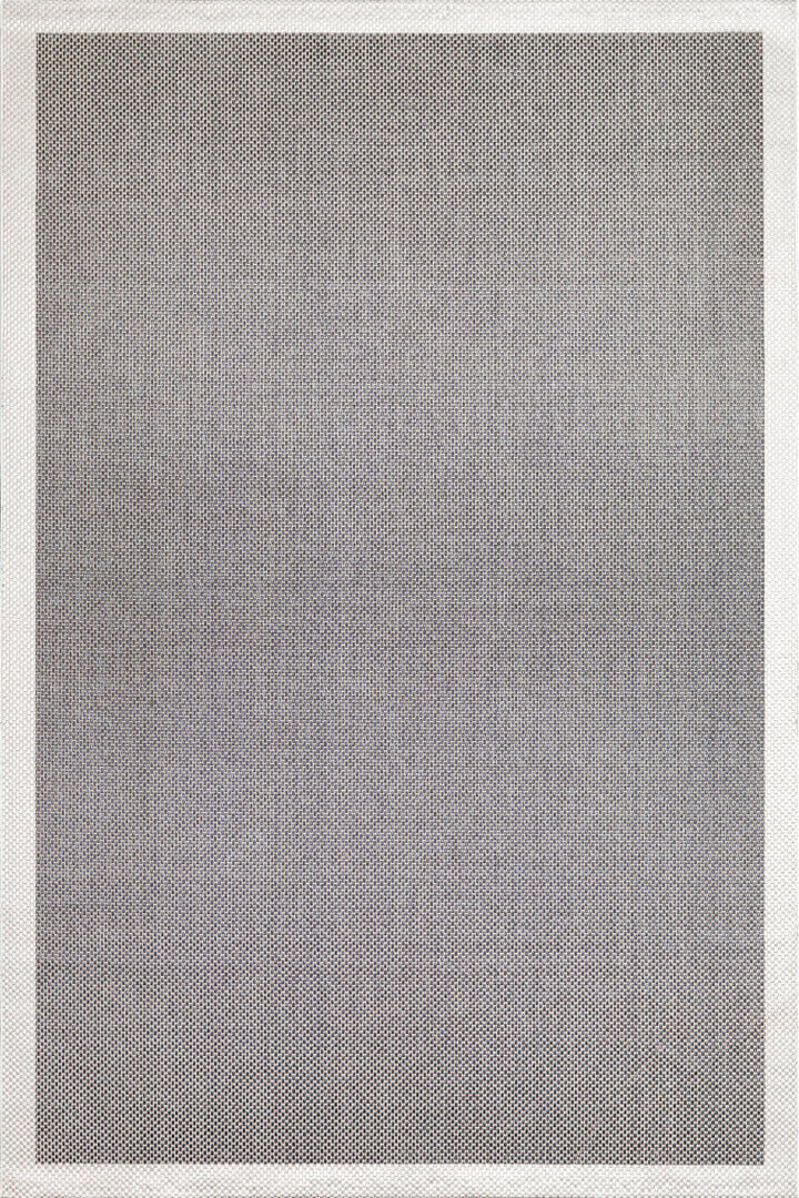 Natura Sisal Hasır Görünümlü Çerçeveli Yolluk Kesme Halı Ntr06 Krem-Antrasit 