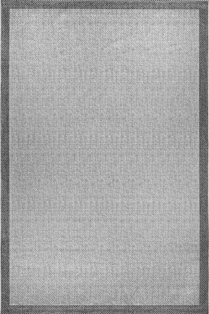 Natura Sisal Hasır Görünümlü Çerçeveli Yolluk Kesme Halı Ntr07 Antrasit-Gri - 1