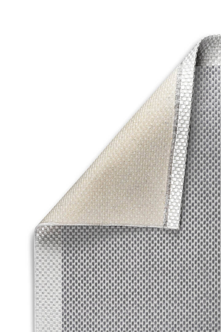 Natura Sisal Hasır Görünümlü Çerçeveli Yolluk Kesme Halı Ntr09 Krem-Gri - 3