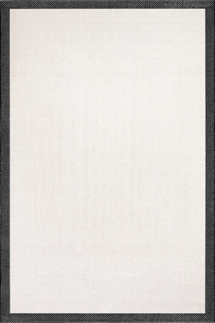 Natura Sisal Hasır Görünümlü Çerçeveli Yolluk Kesme Halı Ntr11 Siyah-Krem - 1