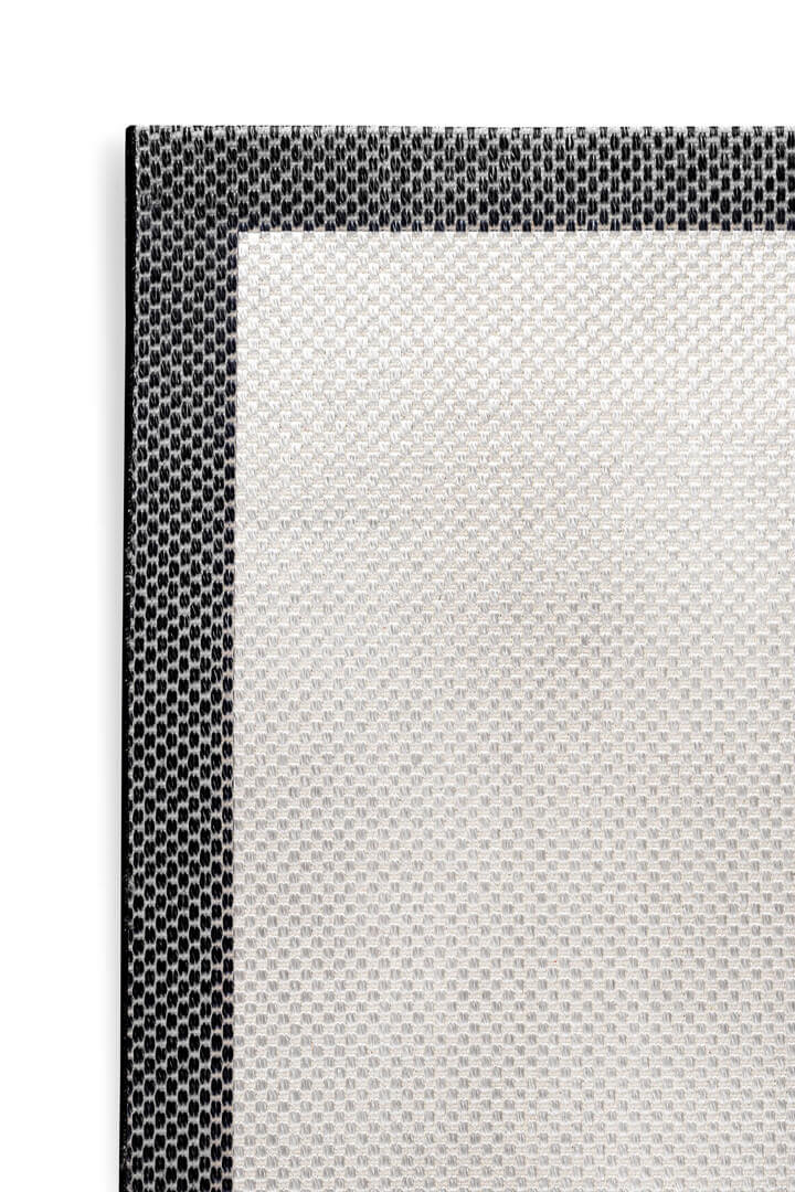 Natura Sisal Hasır Görünümlü Çerçeveli Yolluk Kesme Halı Ntr11 Siyah-Krem - 2