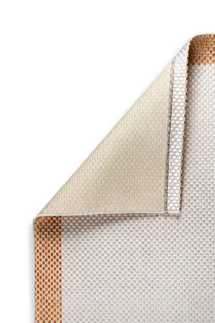 Natura Sisal Hasır Görünümlü Çerçeveli Yolluk Kesme Halı Ntr14 Sarı-Krem - 3