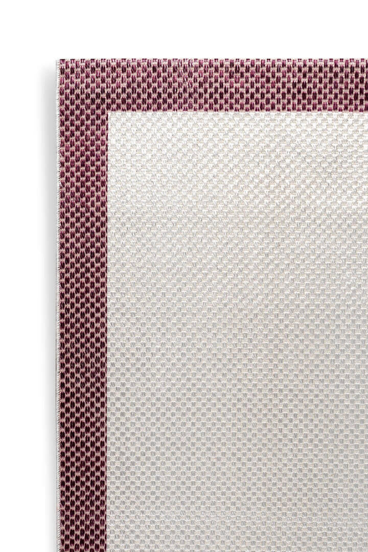 Natura Sisal Hasır Görünümlü Çerçeveli Yolluk Kesme Halı Ntr18 Marsala-Krem - 2