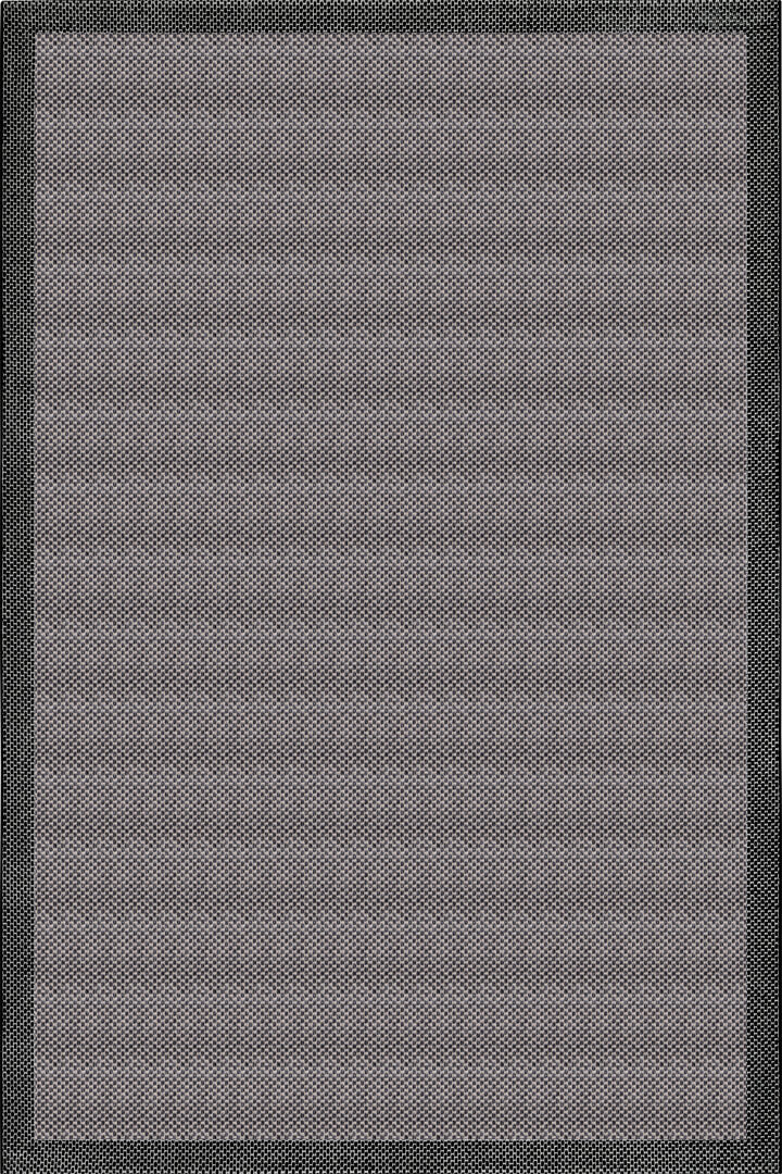 Natura Sisal Hasır Görünümlü Çerçeveli Yolluk Kesme Halı Ntr20 Siyah-Antrasit 