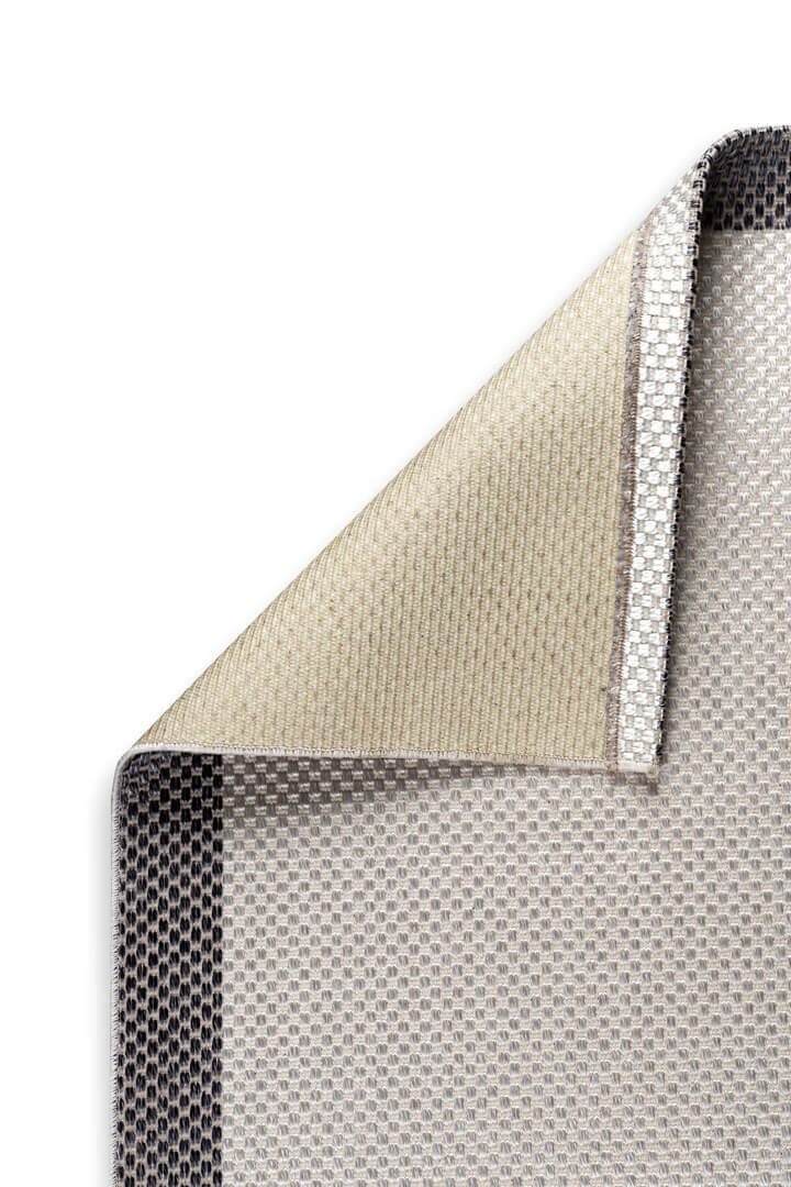 Natura Sisal Hasır Görünümlü Çerçeveli Yuvarlak Halı Ntr05 Antrasit-Krem - 3