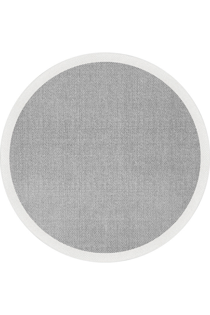 Natura Sisal Hasır Görünümlü Çerçeveli Yuvarlak Halı Ntr09 Krem-Gri 