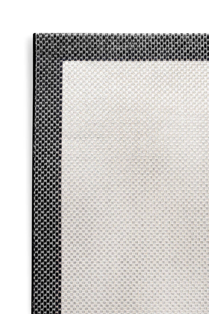 Natura Sisal Hasır Görünümlü Çerçeveli Yuvarlak Halı Ntr11 Siyah-Krem - 2