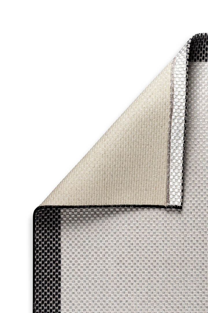 Natura Sisal Hasır Görünümlü Çerçeveli Yuvarlak Halı Ntr11 Siyah-Krem - 3