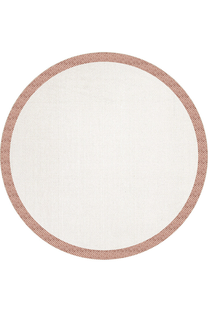 Natura Sisal Hasır Görünümlü Çerçeveli Yuvarlak Halı Ntr13 Terra-Krem 