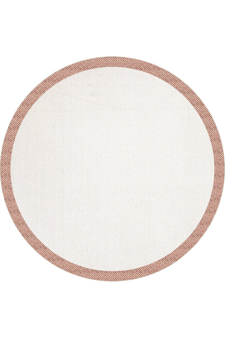 Natura Sisal Hasır Görünümlü Çerçeveli Yuvarlak Halı Ntr13 Terra-Krem - 1