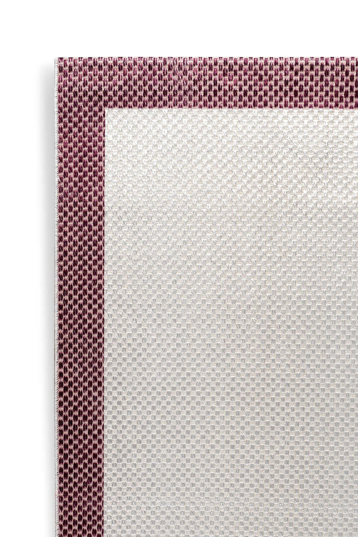 Natura Sisal Hasır Görünümlü Çerçeveli Yuvarlak Halı Ntr18 Marsala-Krem - 2