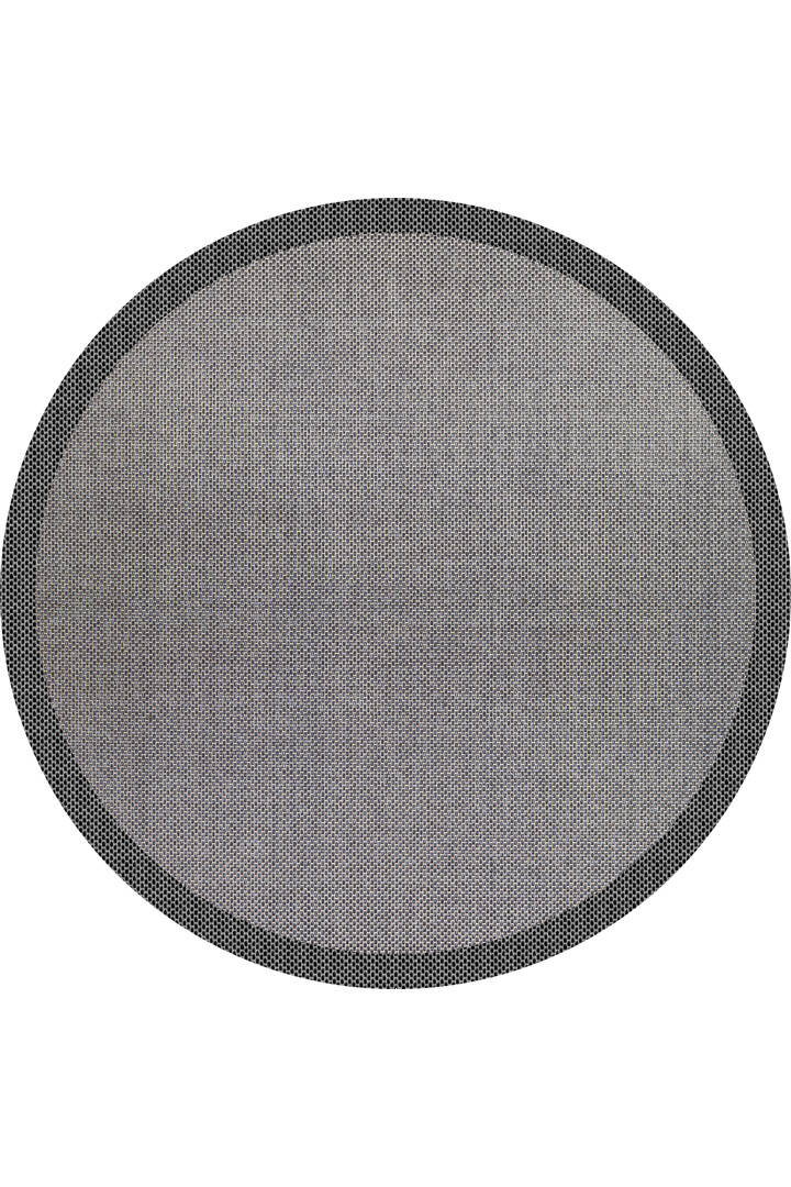 Natura Sisal Hasır Görünümlü Çerçeveli Yuvarlak Halı Ntr20 Siyah-Antrasit - 1