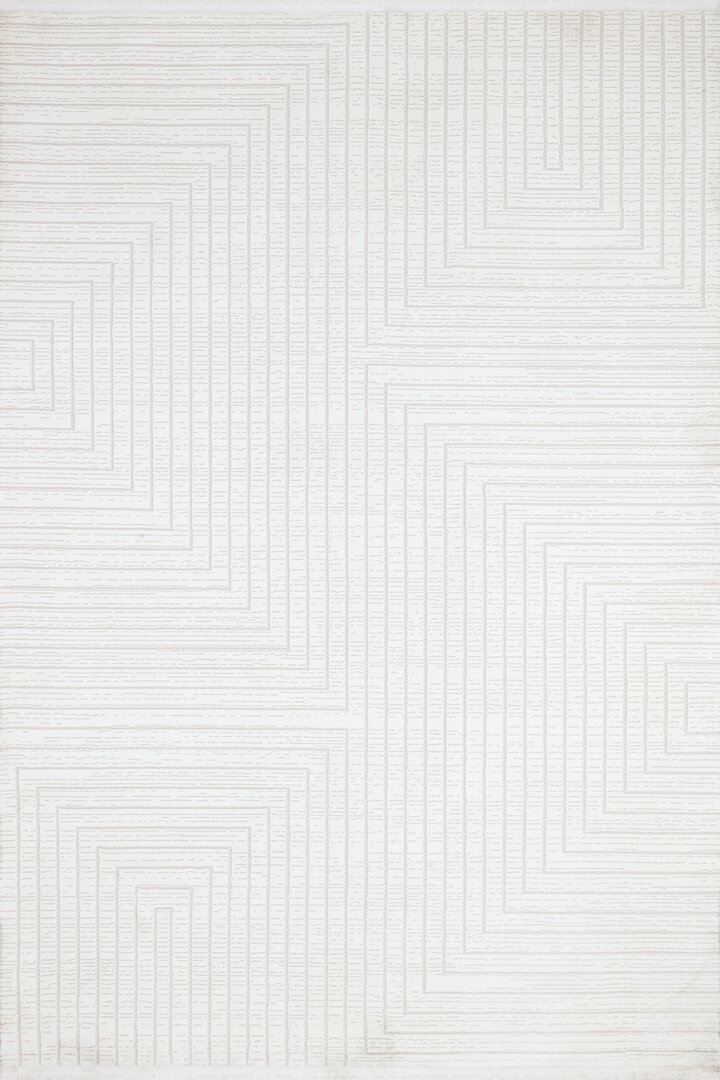 Naz Lüx Desenli Modern Halı Na01 Beyaz - 2