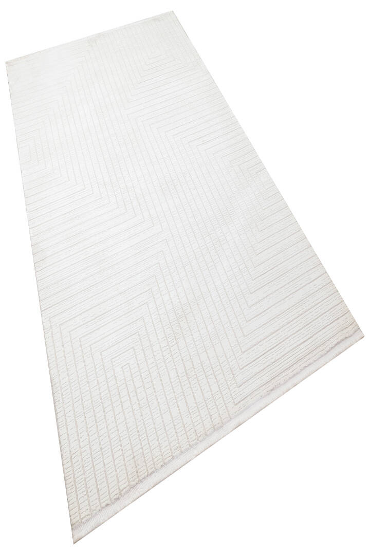 Naz Lüx Desenli Modern Halı Na01 Beyaz - 5