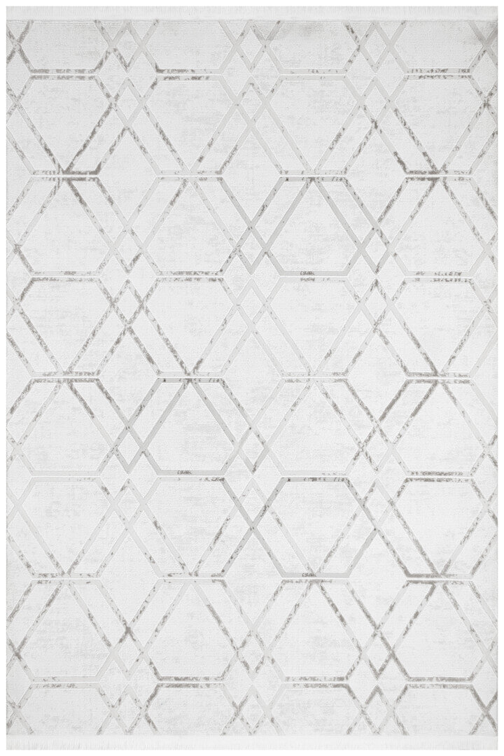 Naz Lüx Desenli Modern Halı Na02 Gri - Frenda (1)