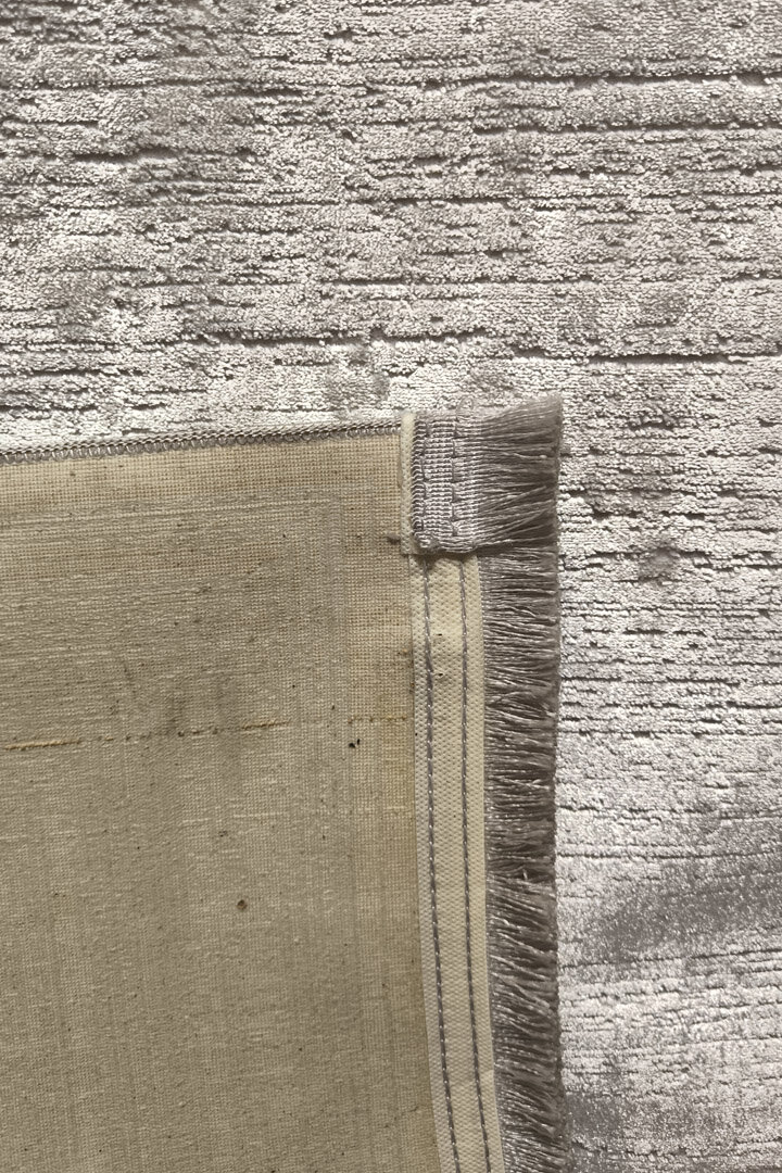 Parlak Saten Dokulu Poem Bambu Tuşe Klasik Çerçeve Desenli Halı Pm13 Bej - 5