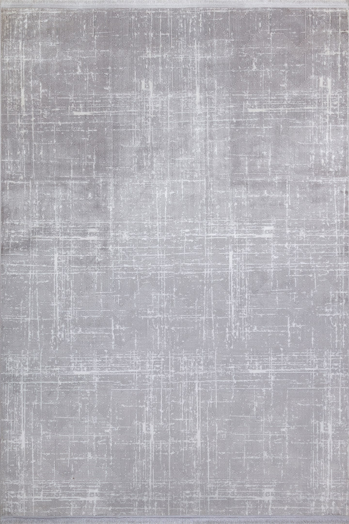 Parlak Saten Dokulu Poem Bambu Tuşe Modern Trend Halı Pm03 Gri - 2