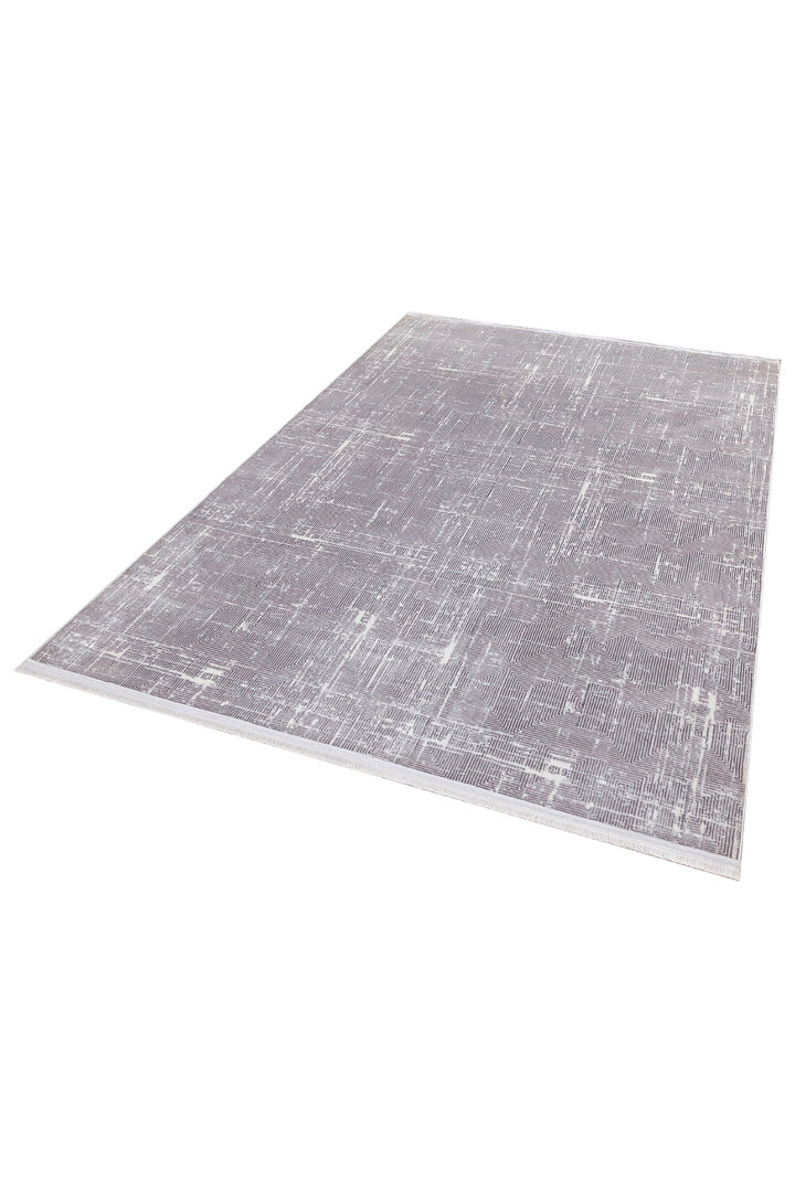 Parlak Saten Dokulu Poem Bambu Tuşe Modern Trend Halı Pm03 Gri - 3